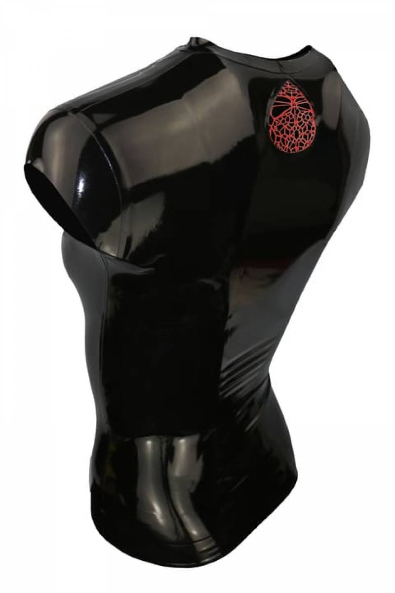 Latex Top LACE Laser Edition black red
